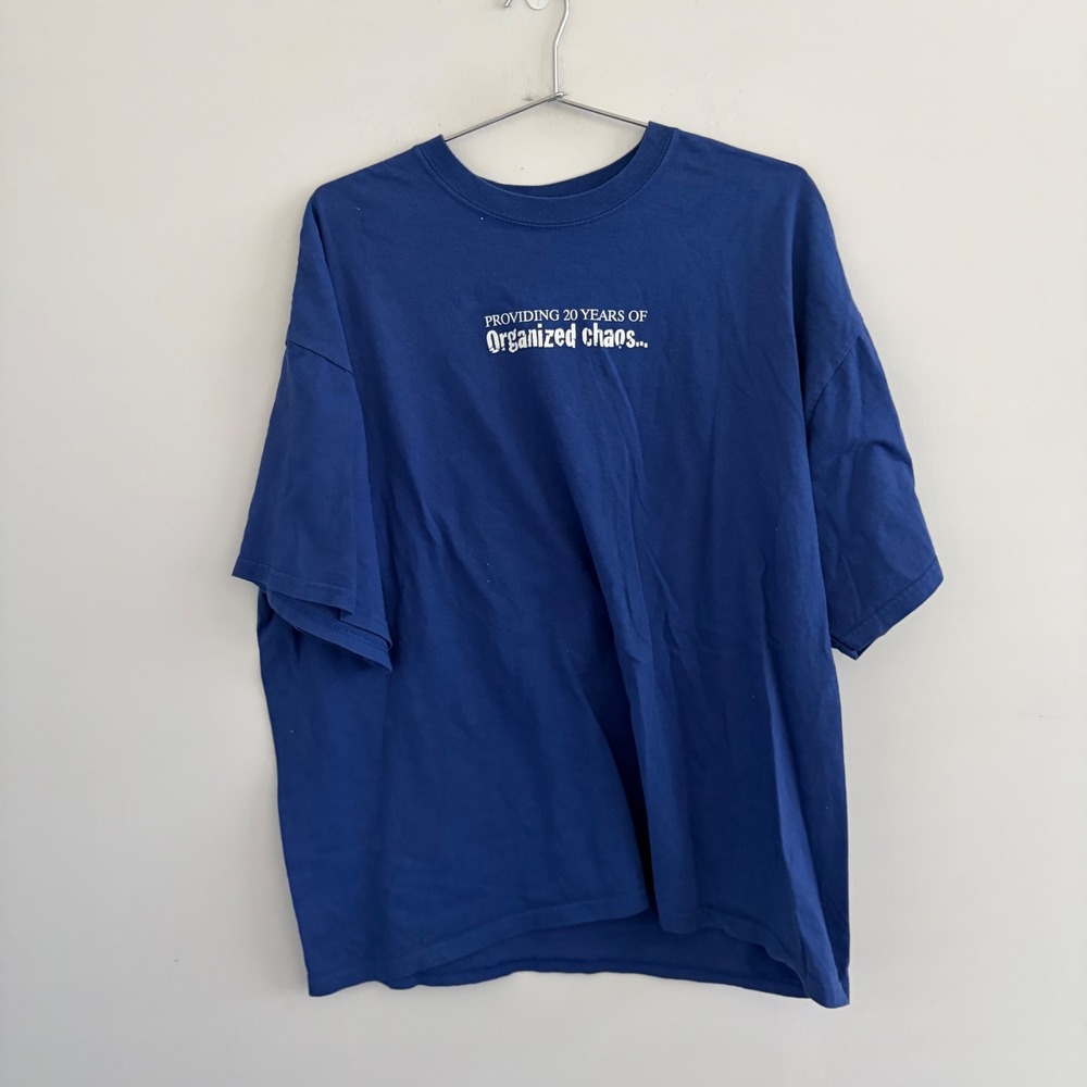 Gildan Ultra Cotton Mens XXL Blue Organized Chaos Kirkwood MO T-Shirt